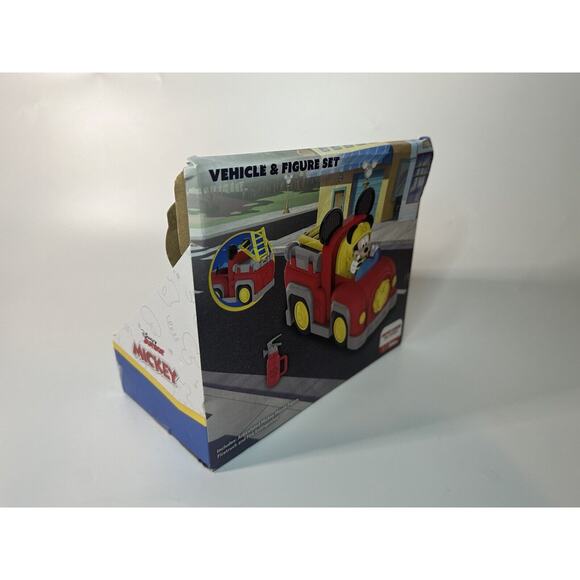 Disney Junior Mickey Mouse Funhouse Fire Truck Ladder Raises Vehicle & Figure - Picture 3 of 4
